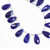 Natural Dark Blue Finest Lapis Luzuli Faceted Pear Drop Briolette Beads Strand Total 2 Beads (1 Pairs) Size from 19.5mm x 10mm approx.